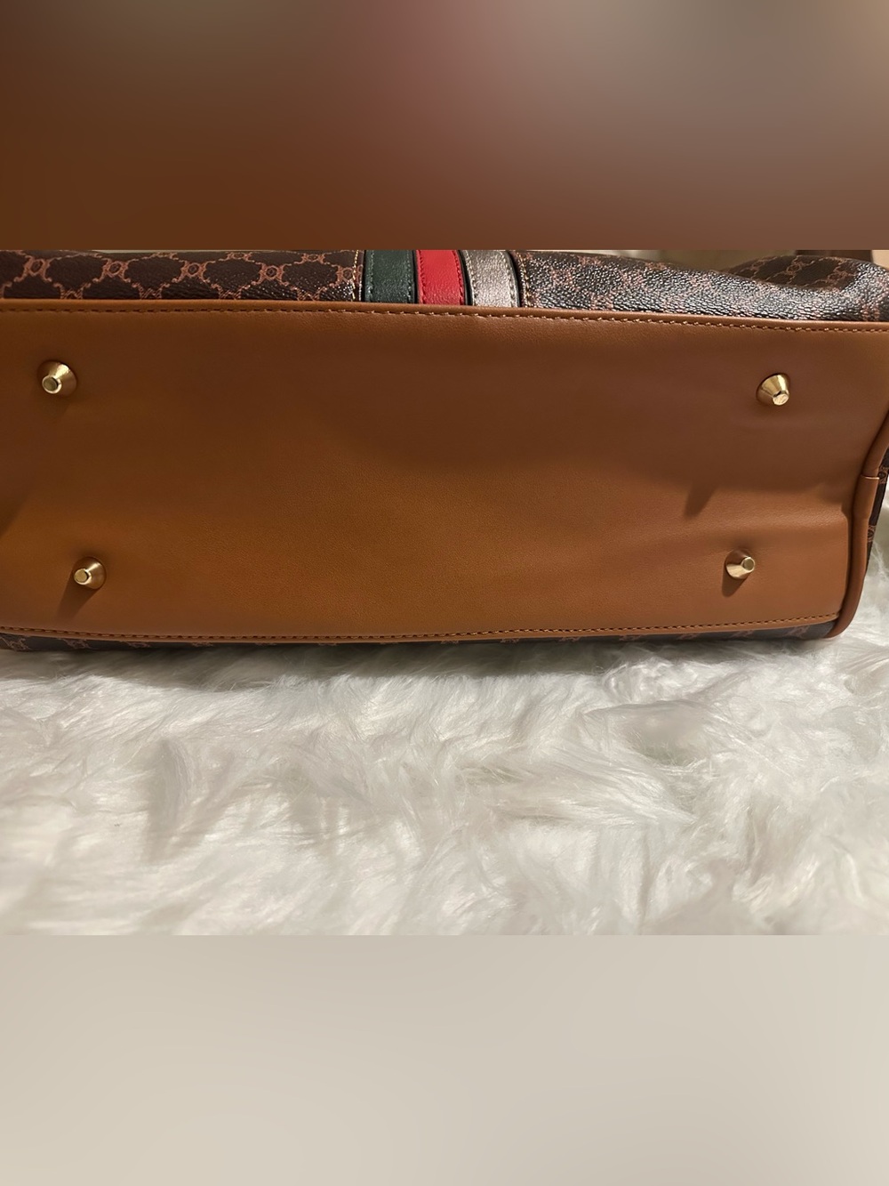 NWT Brown Monogram Bee Boston Satchel & Wallet Set - Picture 9 of 10